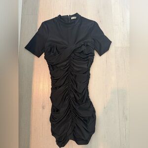 Alexander Wang Black Ruched Midi Dress